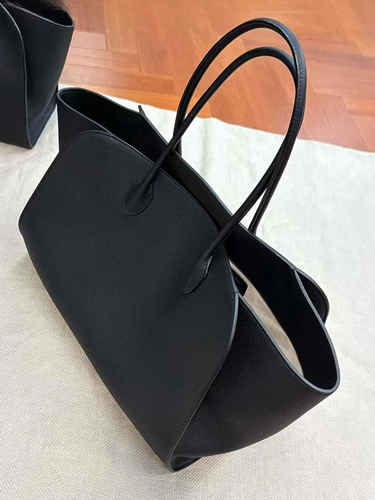 

Bla Leather Large Capaci Tote Bag Women's Commuter Bag Luxury mat High-End Sensation Single oulder Bag