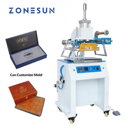 ZONESUN-ZS-819D de 2030cm, máquina neumática con logotipo, tarjeta de nombre, prensa de calor de cuero, estampado de lámina caliente, máquina de grabado en relieve, área grande