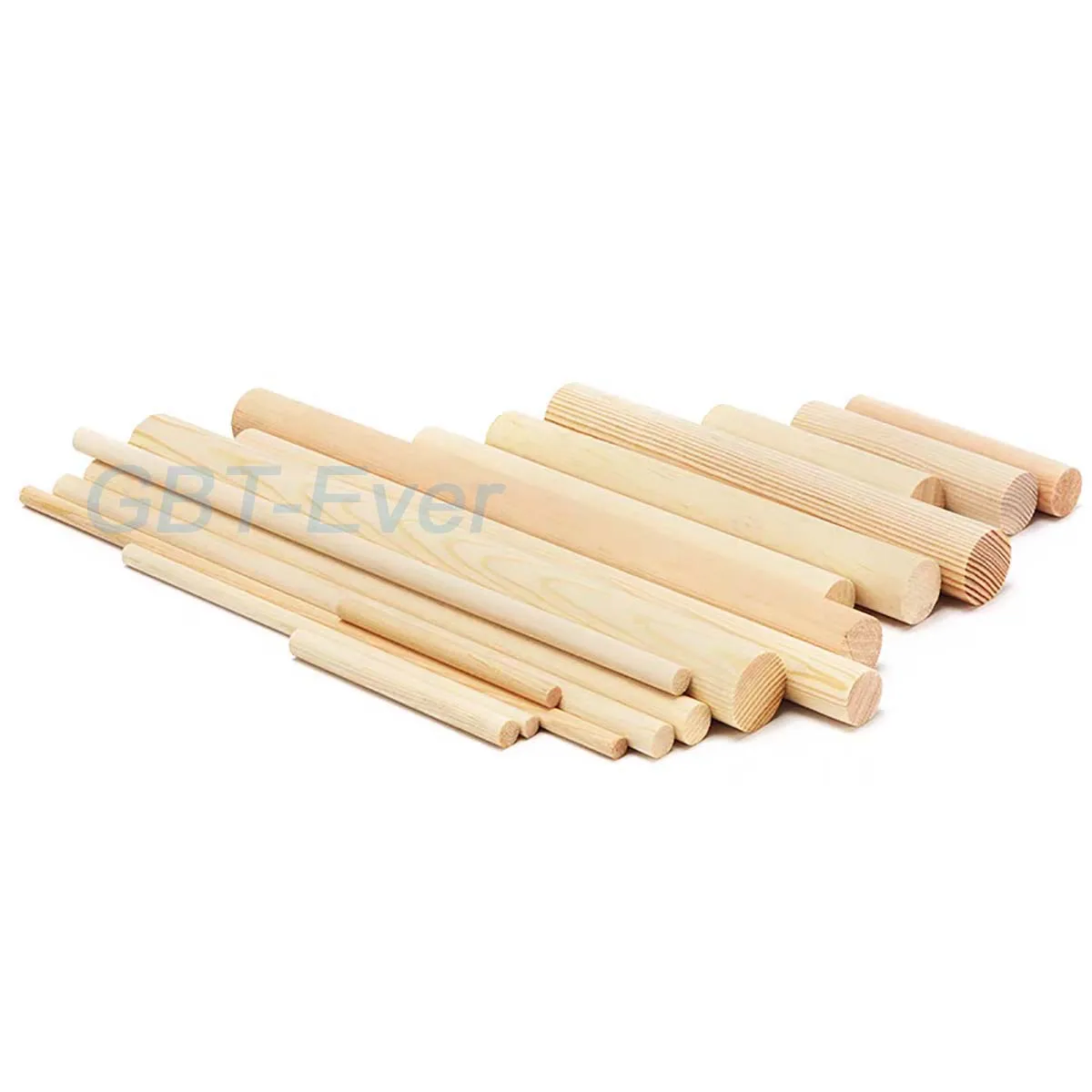 5/10Pcs Round DIY Wooden Pine Rods Sticks Building Model Woodworking Dia 8-28mm Length 100-300mm Semicircular Rod Craft Supplies