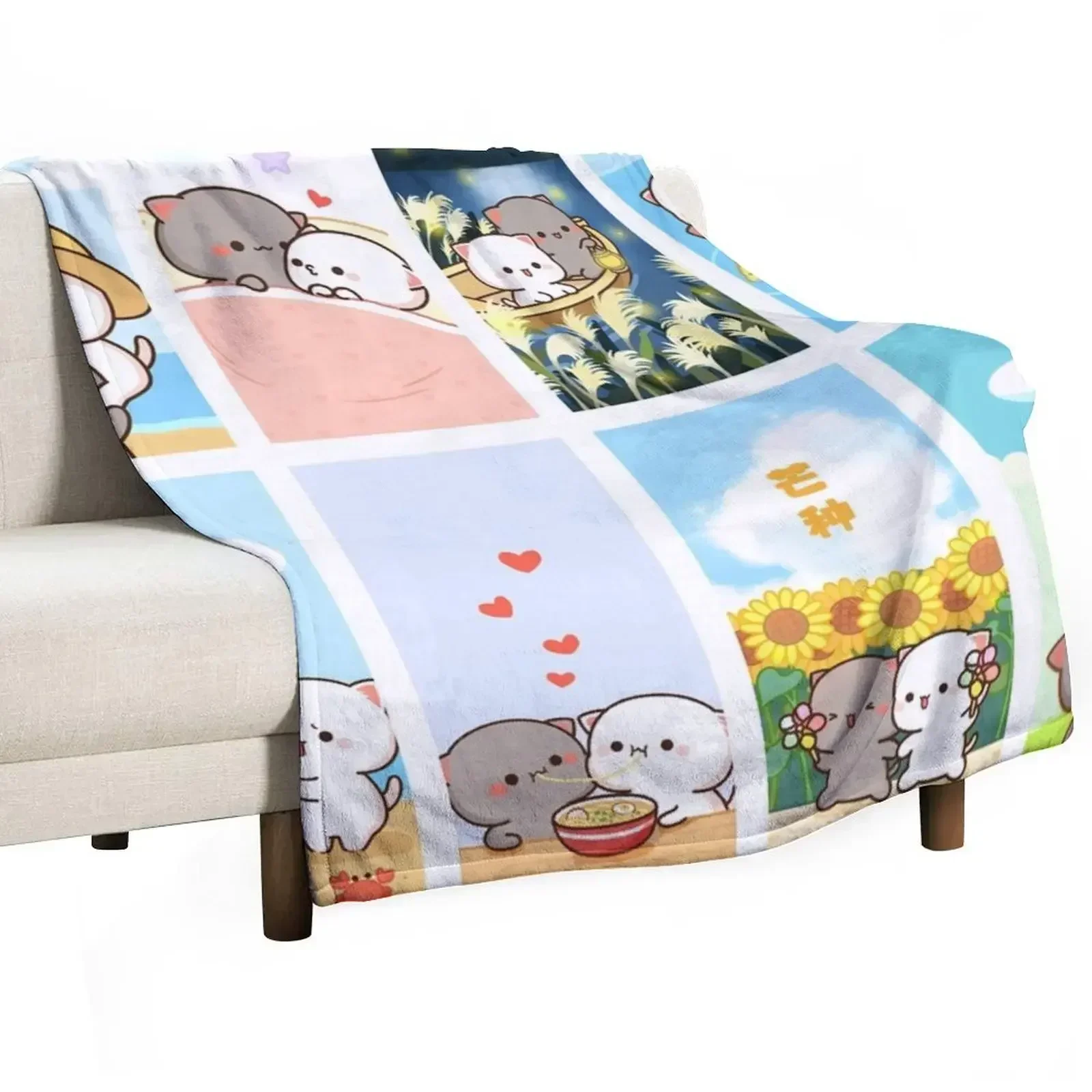 

peach goma collage Throw Blanket Sofa Warm Blankets