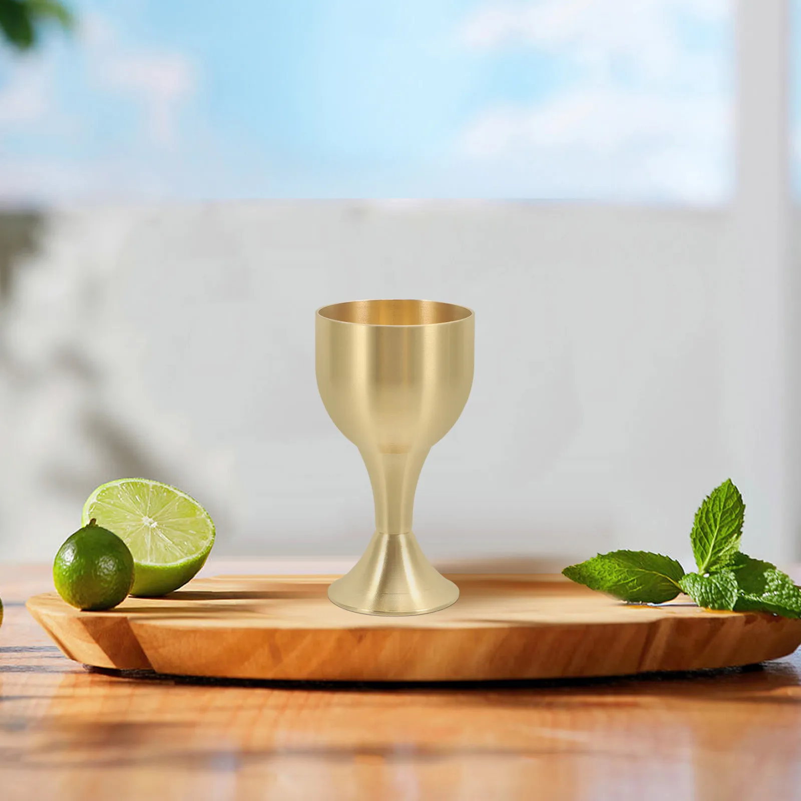 

1 Piece Brass Glass 55mm Height 30mm Width Copper Goblet Decorative Buddhism Cup Exquisite Offering Holy Metal Container