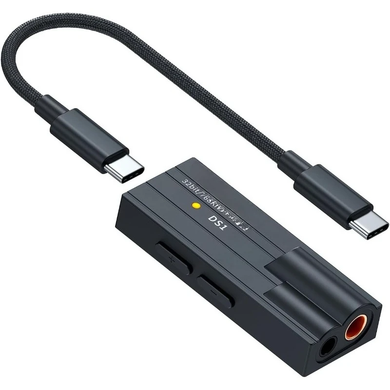 

DS1 USB C ЦАП Усилитель для наушников DSD512 ES9038Q2M Hi-Fi Мини-аудиоадаптер поддерживает 32 бит/768 кГц