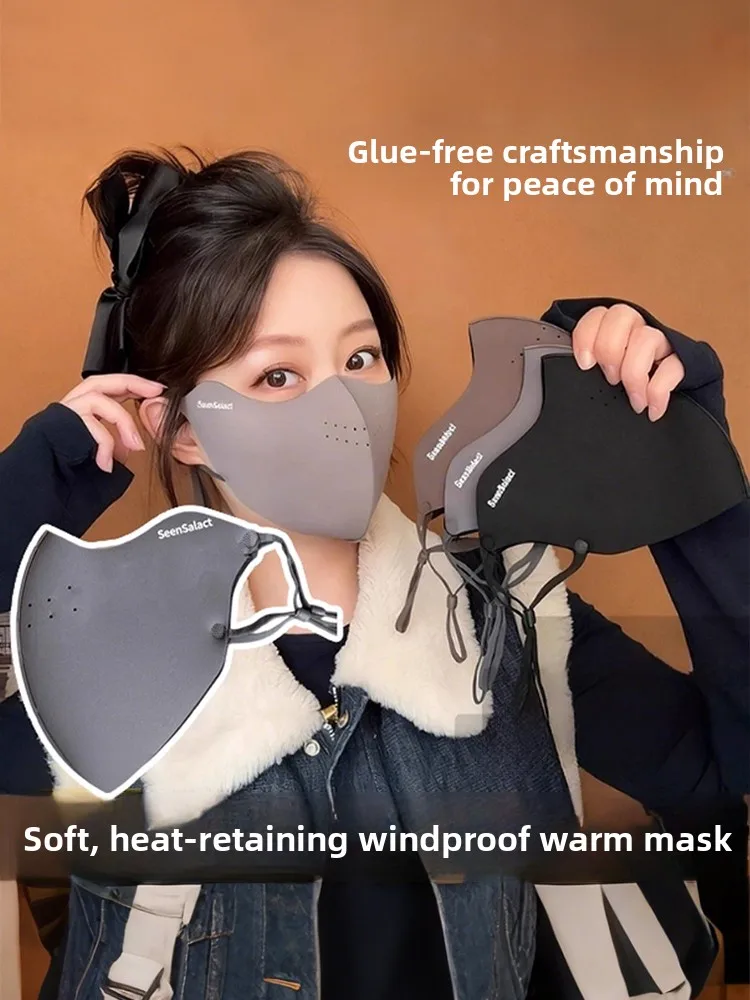 Warm Fleece Face Mask Breathable Outdoor Cycling Shield Windproof Fogproof Eye Protection Multi-Functional Korean Style
