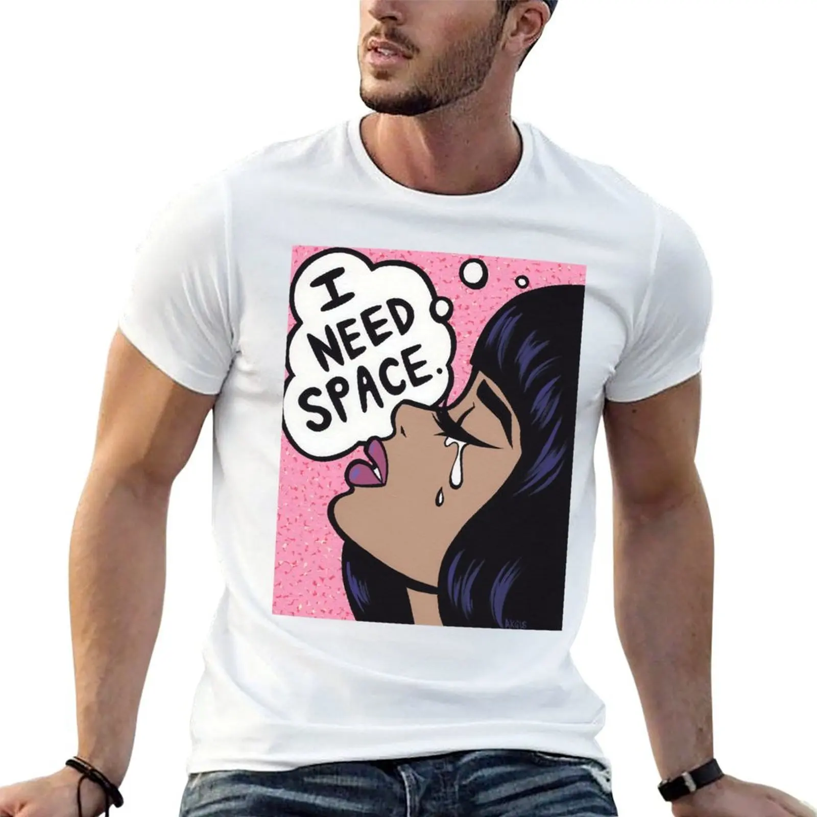 

Crying I Comic Need t shirts print man custom shirt t cotton Space tshirt Girl T-Shirt high quality