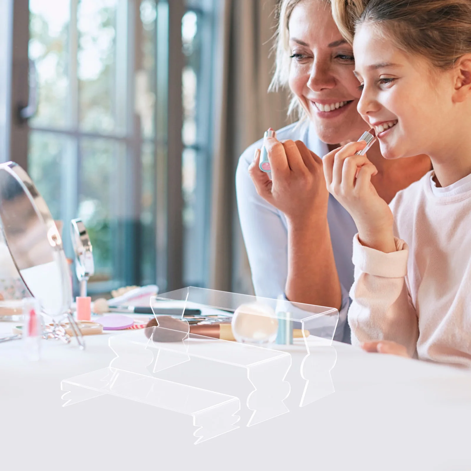 

3pcs Acrylic Figure Stand Shelf For Cupcake Cake Collection Organizer Tiered Display Stand Tiered Display Rack