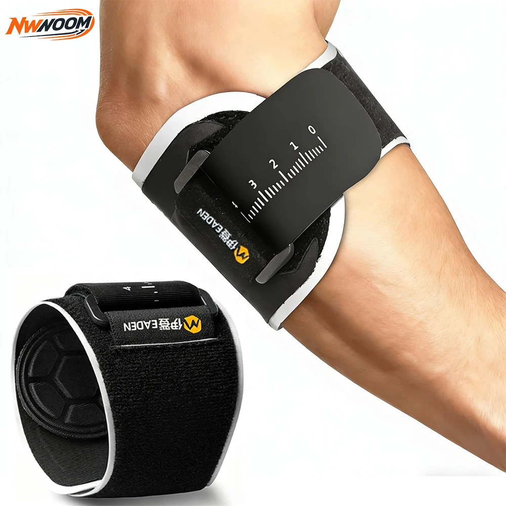 1Pcs Adjustable Elbow Brace Strap Removable Silicone Cushion Pad,Elbow Compression Support Band for Sports Fitness Golfer Tennis