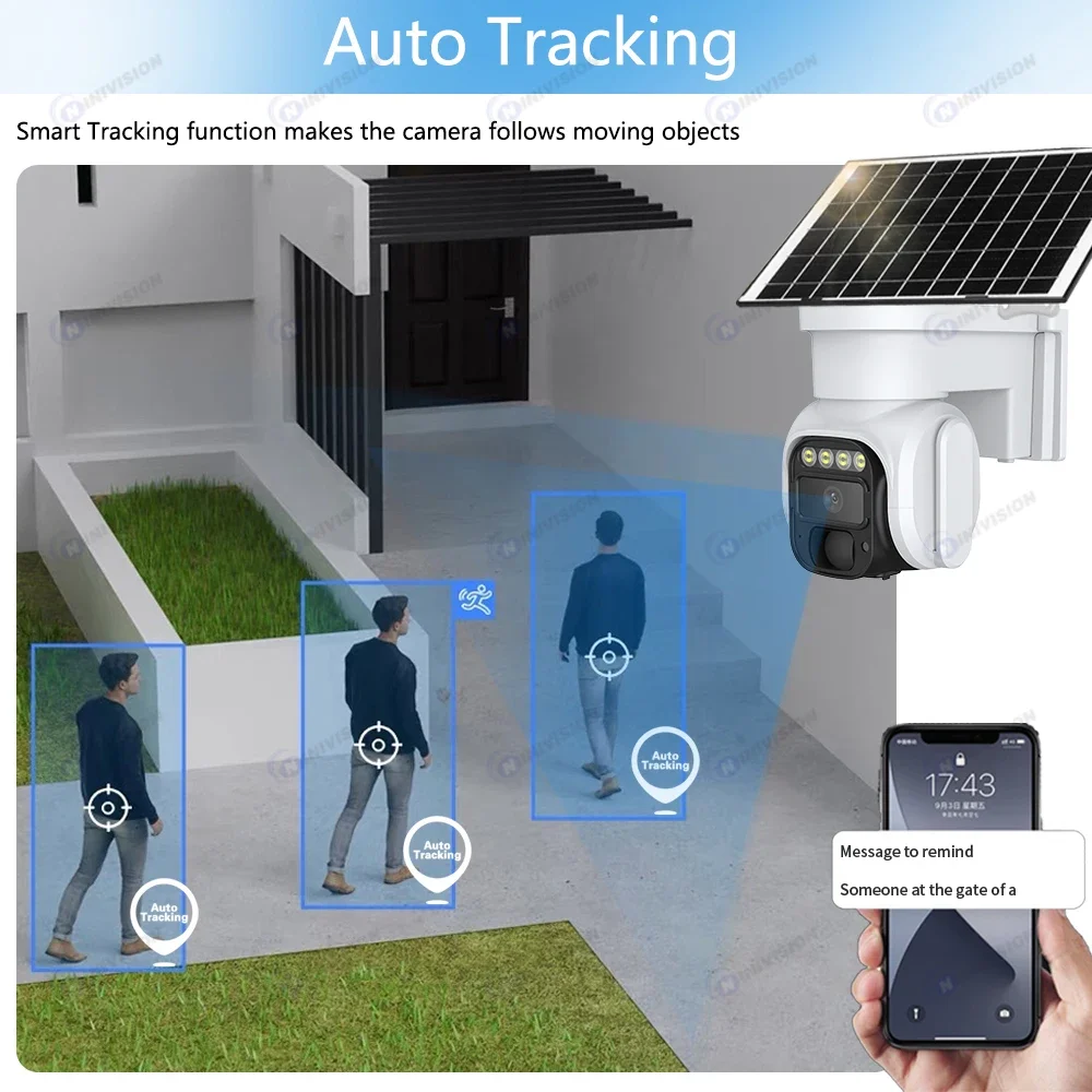 Imagem -03 - Câmera de Vigilância do Painel Solar Bateria Recarregável Ptz Exterior Detecção Pir Monitor Nuvem Áudio Bidirecional 5mp 4g