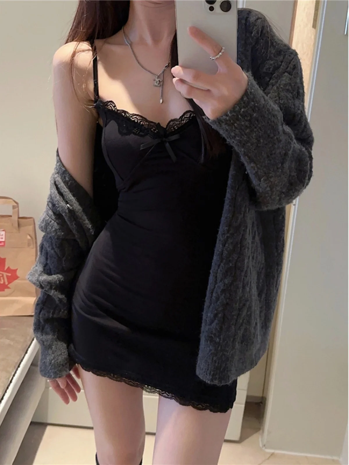 퓨어 디자이어 레이스 트림 스트랩 드 여성용 봄 여름 섹시 로우 넥 바디콘 오트 스커트 이너웨어 베이스 레이어 A라인 드