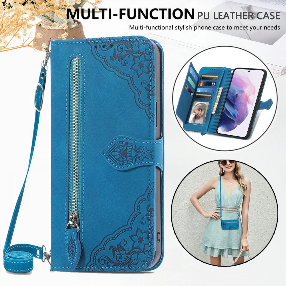 

Zipper Leather Wallet 6-Card Flip Case for Oneplus 15 5G 360 Protect Book Cover Magnet Phone Holder One Plus 15 15R 15T Funda