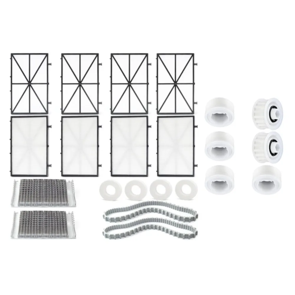 

For Dolphin Robot Compatible Pool Cleaner Replacement Kit with Filter Panels Brushes Climbing Rings and Tracks