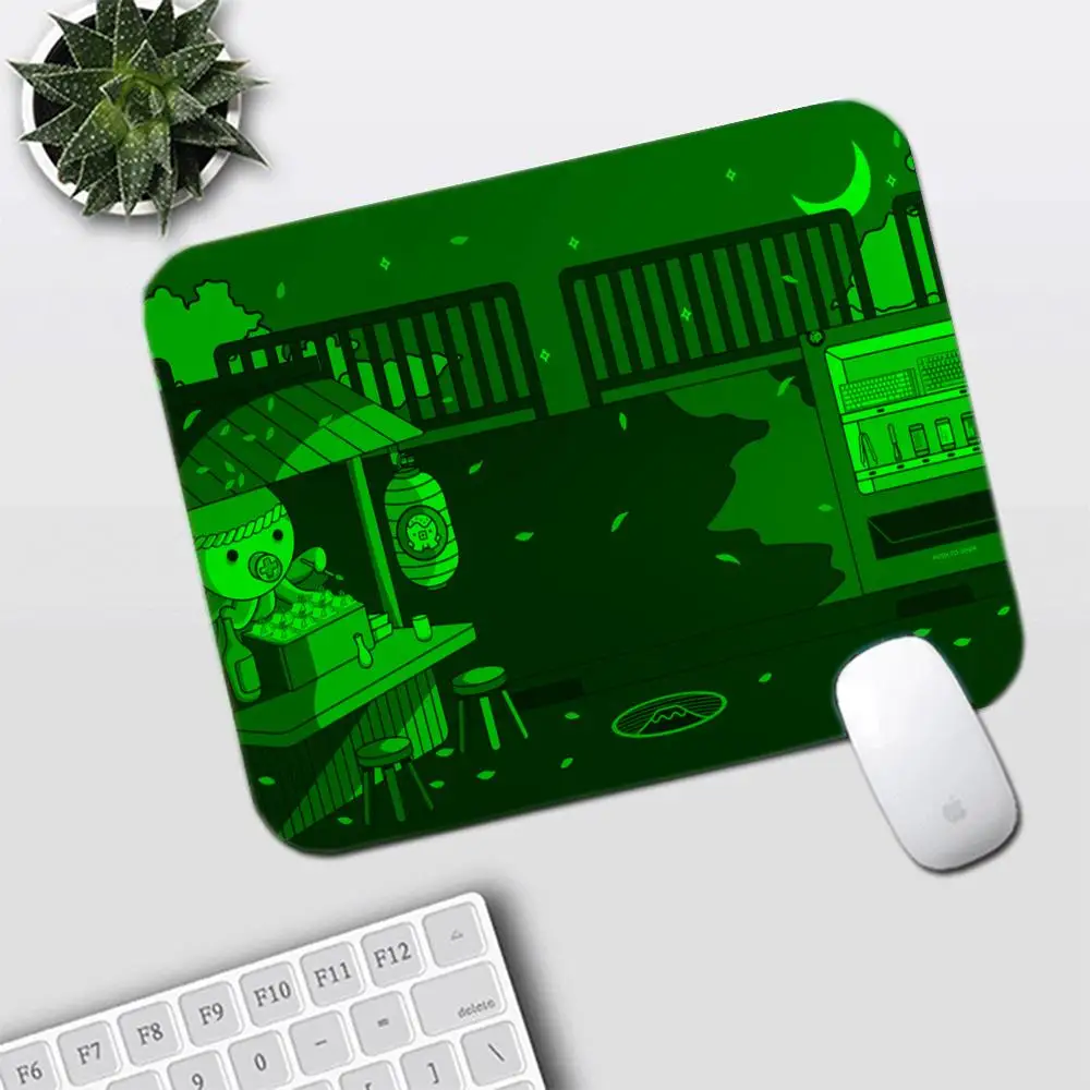 

Gaming Mouse Pad with Locked Edges Cartoon Stall & Sakura Pattern Large Desk Mat Non-Slip Computer Mousepad for Gamer Office