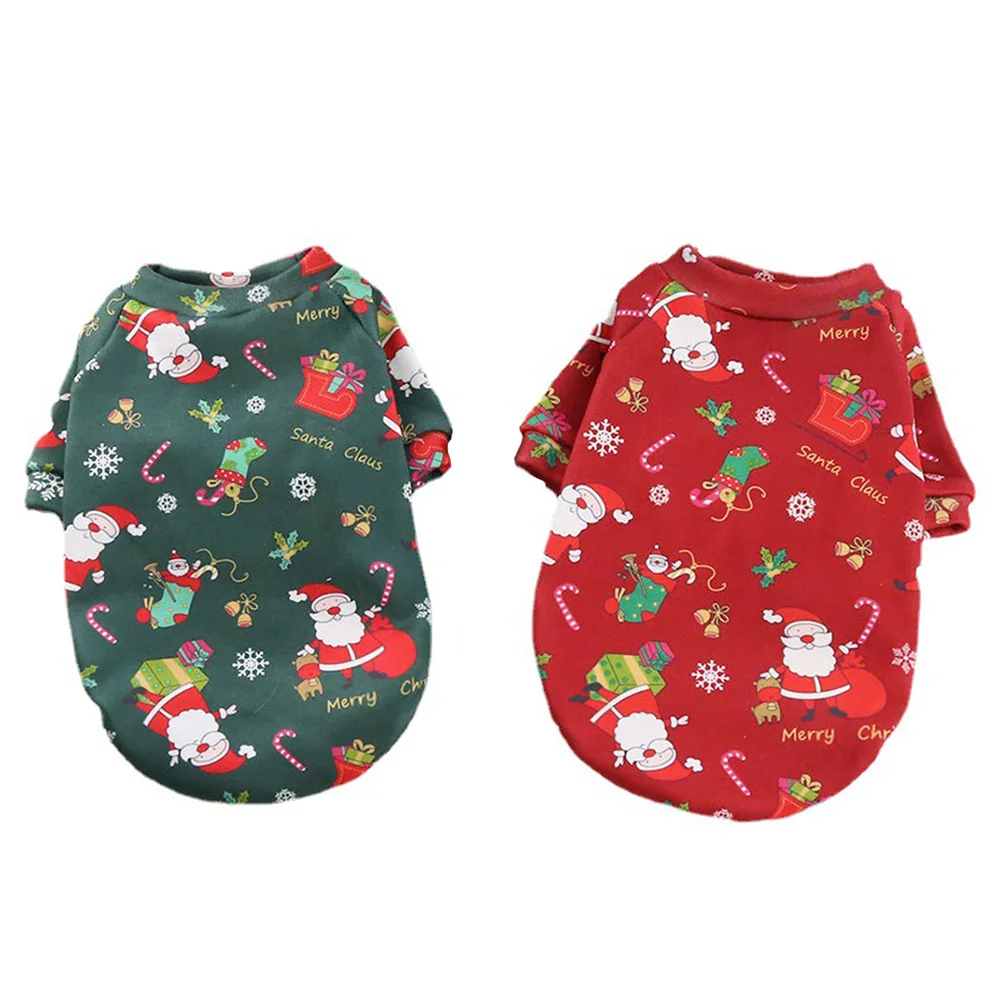 

2Pcs Pet Clothing Christmas Dog Cat Decorative Costume Warm Holiday Outfit Party Apparel Pet Christmas Costume