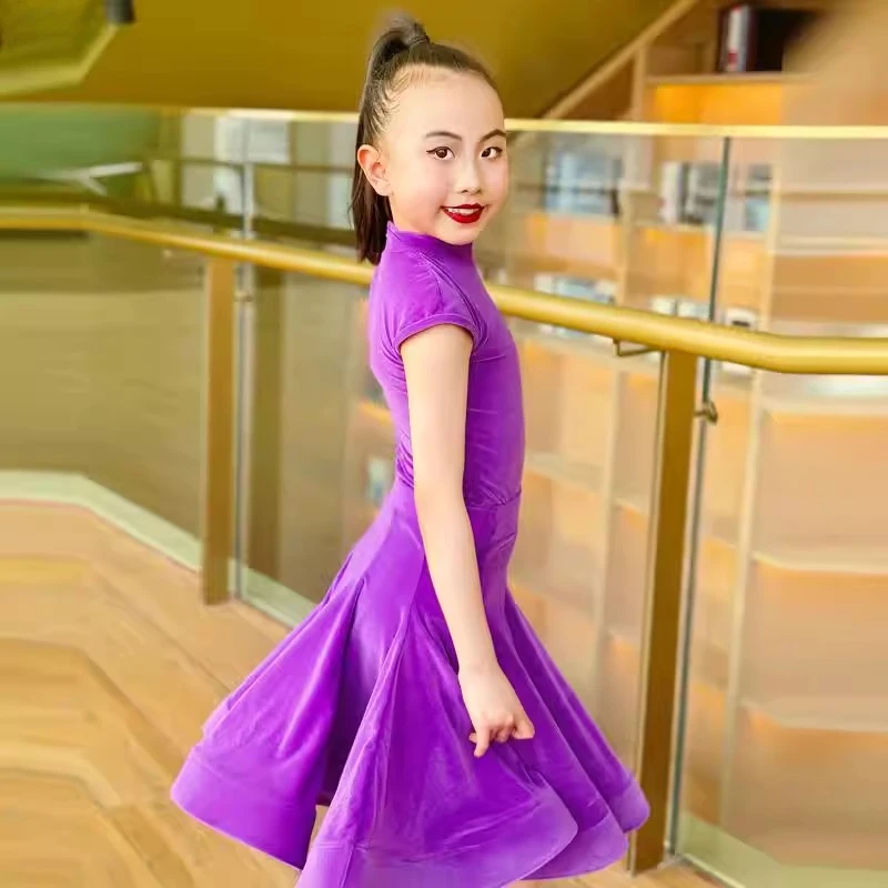 Children's Latin dance costume - Girls' competition dance outfit - Summer new style Latin dance performance outfit - Wide skirt