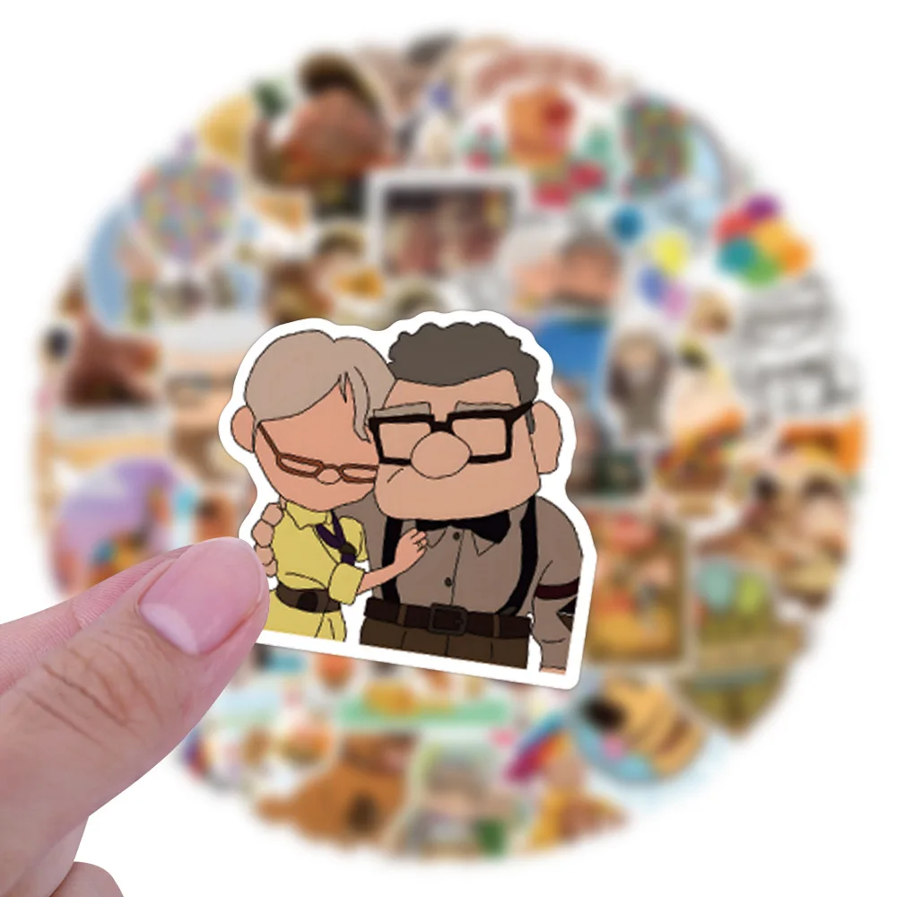 

50PCS Pixar up Animated Movie Cartoon Fun Stickers Cute Cartoon Doodle Waterproof Decal Toys for Refrigerator Diary Scrapbook