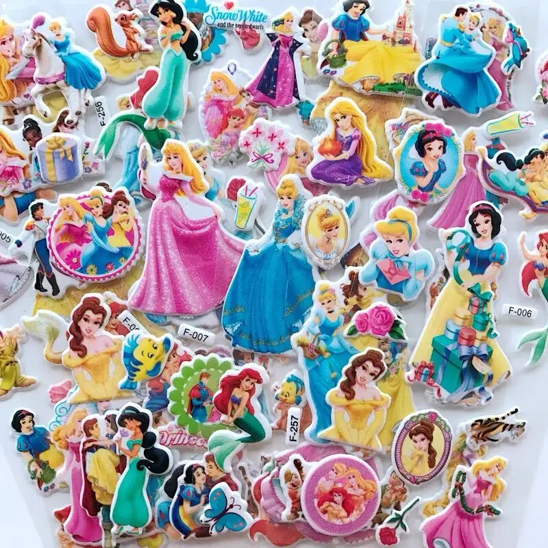 12 قطعة من ملصقات أميرات ديزني سنو وايت للأطفال ألعاب مضحكة ملصقات كرتونية لطيفة أنيمي #3