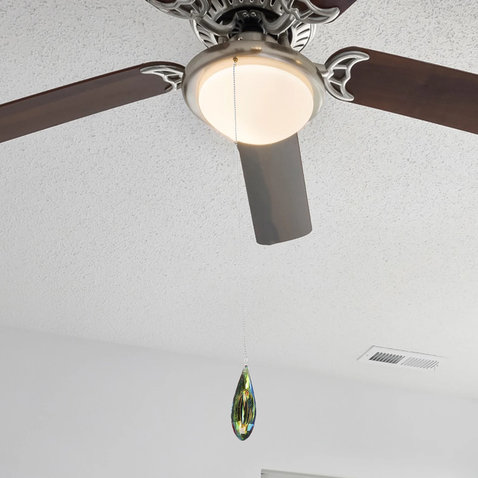 

Decorative Fan Pull Chain Crystal Pendant Beaded Extension for Ceiling Lights Long Plated Elegant Room Ambiance