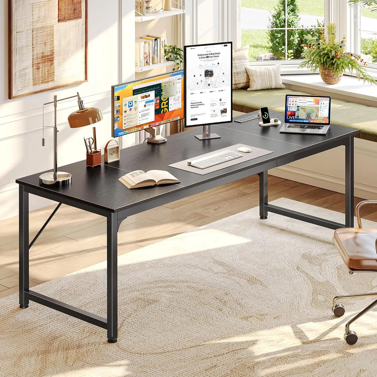 Brand new 70 x 24 Inch Computer Desk with Power Outlets & USB-C, Black