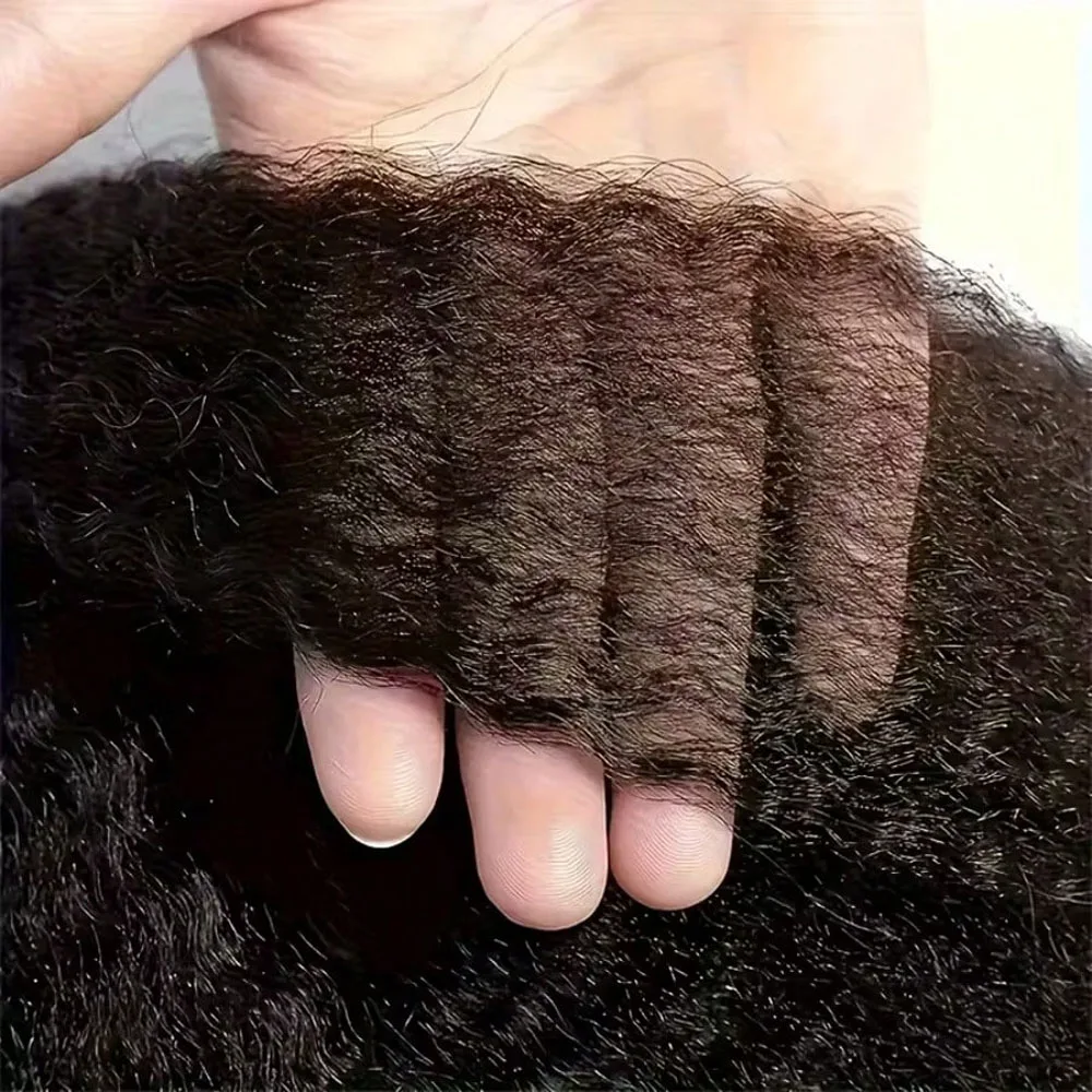 Kinky Straight 13x4 Lace Front Human Hair Wigs For Women Brazilian Bone Colored Straight 5x5 Transparent Lace Frontal CurlyWig - view 3