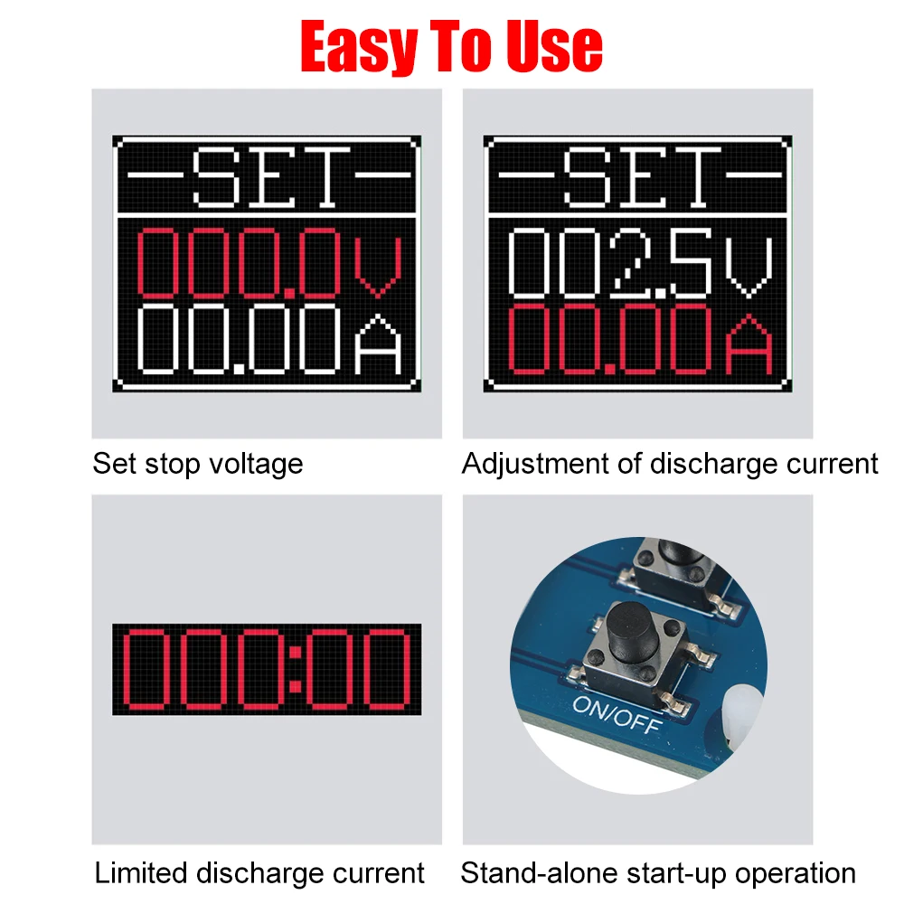 Digital Analyzer US Plug 150W 10A DC Battery Tools Adjustable Testing Module Electronic Load 4-wire Lithium Battery Tester