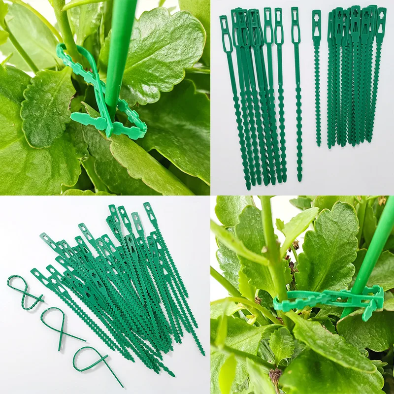 50/100Pcs Reusable Garden Cable Ties Plant Support Shrubs Fastener Tree Locking Nylon Adjustable Plastic Cable Ties Tools