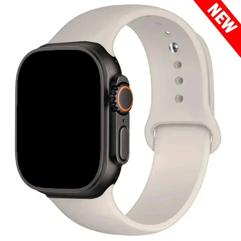 Silicone Strap For Apple Watch Ultra 3/2 band 49mm 46mm 42mm 45mm 44mm 40mm sport bracelet iwatch series 11 10 9 8 7 6 5 4 SE