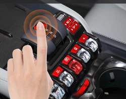 Suitable for BYD Leopard 5 2023  Silvery  Red  Blue Aluminum Alloy Decorative Stickers for Gear Shift Buttons