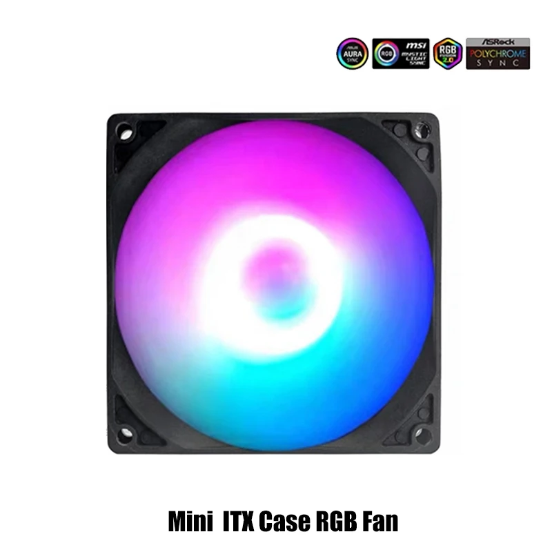 Mini ITX Case Fan 8cm 9cm Match Water / Air Cooling Cooler, CPU Radiator Fan 8025 9225 MB 5V SYNC + 4Pin PWM Black/White