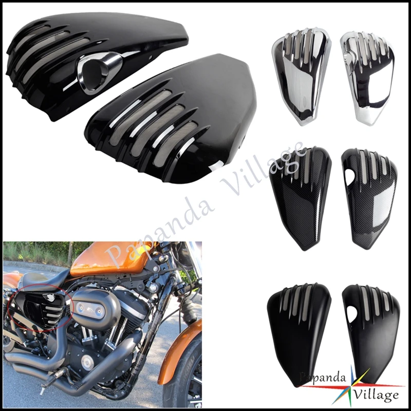 

4 Colors Motorcycle Side Battery Fairing Cover For Harley Sportster XL 883 1200 Iron Custom 72 48 Superlow Roadster 2014-2021