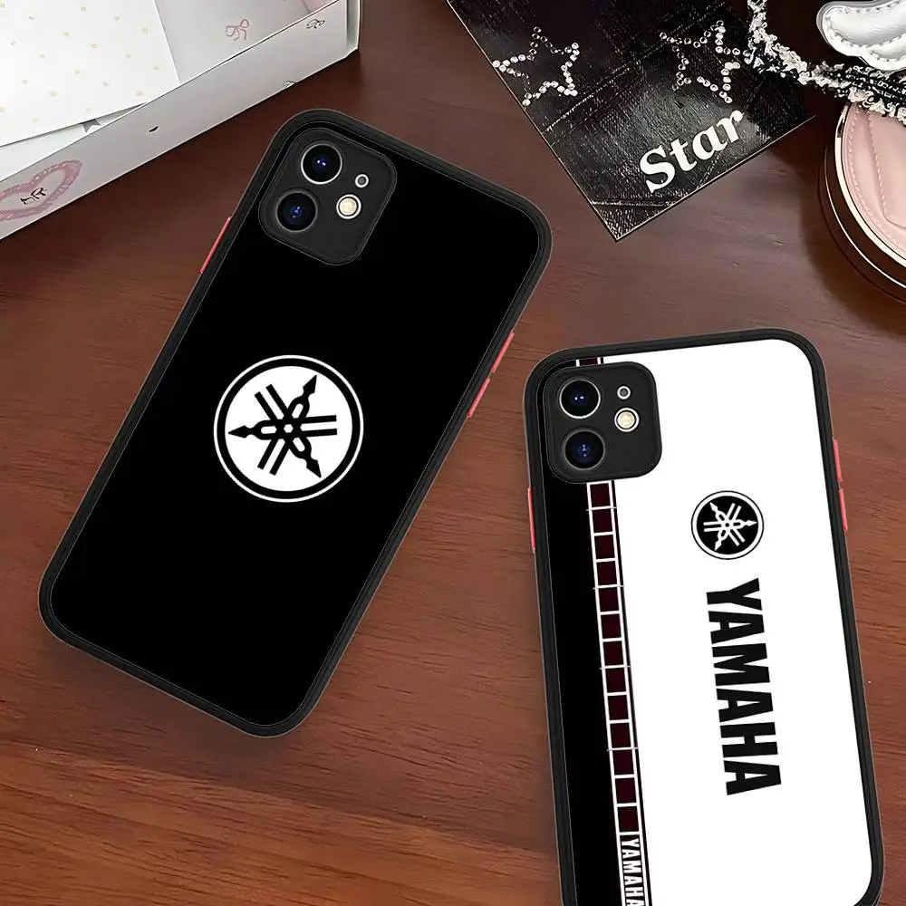 Y-YAMAHAs شعار جراب هاتف آيفون 16e 16 15 14 13 12 11 برو ماكس X XS ماكس زائد Spuerstar ماتي غطاء #2