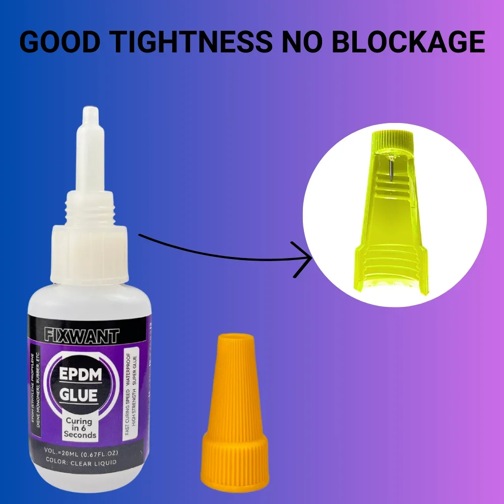 6 Seconds Fast Drying EPDM Ethylene Propylene Diene Monomer Rubber Glue 20ML