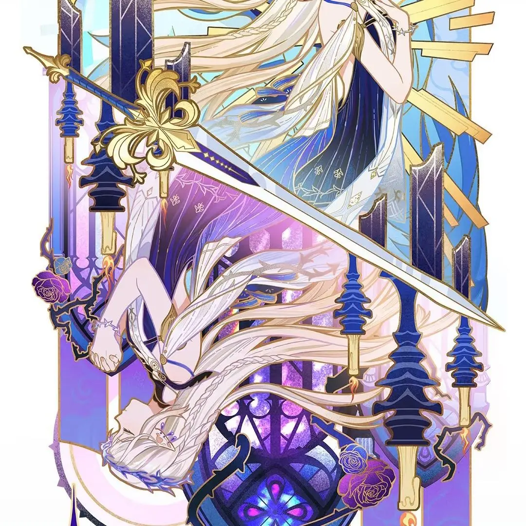 Wuthering موجات Canterella Cartethyia معلقة رأسا على عقب مجموعة تأثيري سطح المكتب ديكور حامل الشكل الاكريليك نموذج لوحة هدية #5