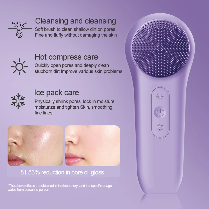 Limpiador Facial eléctrico, cepillo de limpieza Facial de silicona sónica, cepillo Facial Led de fotones, masajeador Facial vibratorio ultrasónico eléctrico