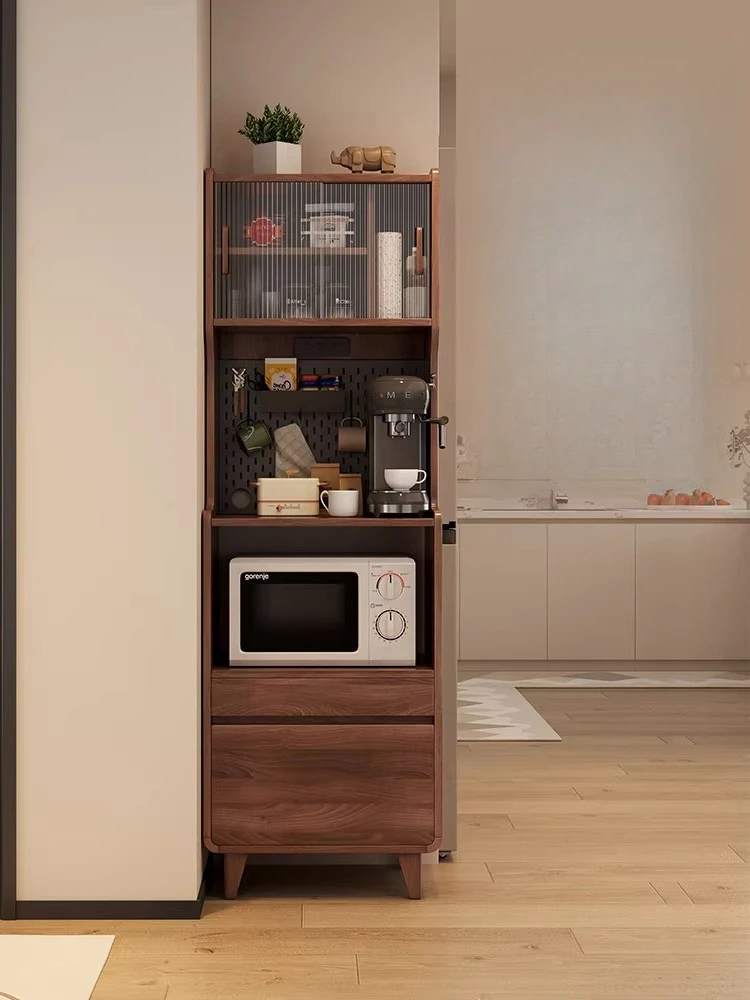 Solid wood dining side cabinet coffee cabinet small apartment kitchen integrated wall locker household locker narrow tea cabinet