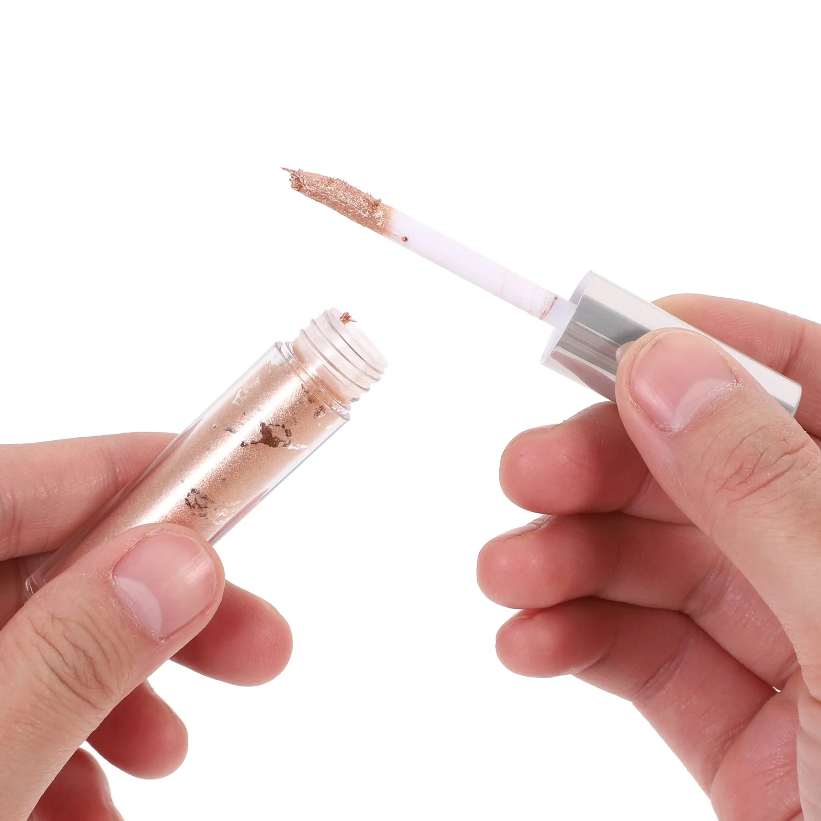 2개입 액체 글리터 아이섀도우 고발색 부드러운 적용 광택 효과 메이크업 다양한 경우에 사용 반짝이는 눈 디자인