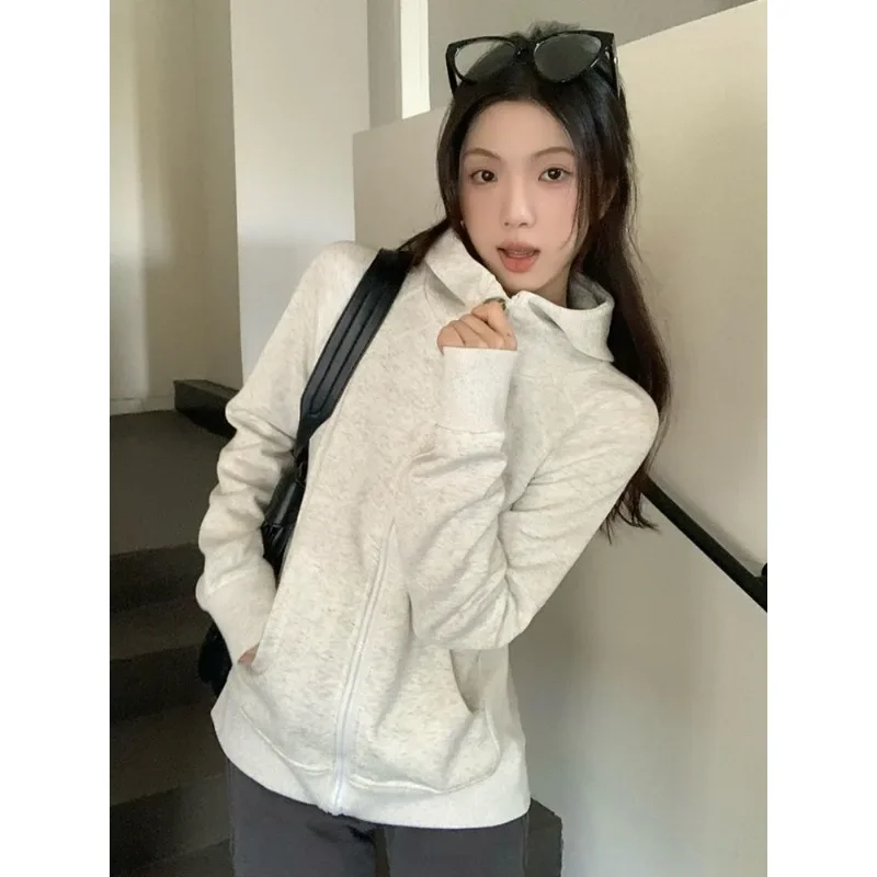 Coat Female 2024 New Spring and Autumn Payment Winter Style Hoodie Hooded Cardigan Close-fitting Blazer Comfort Soft Fallow