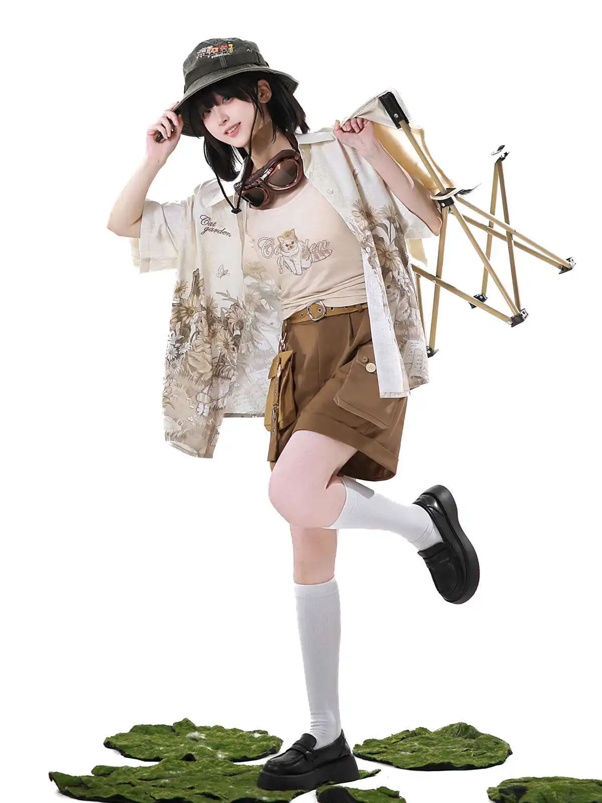 

New Fiesta Carnival Halloween Cos Cosplay Sweet Cute Printing Suspenders T-shirt Shirt Shorts Suit Daily Commute