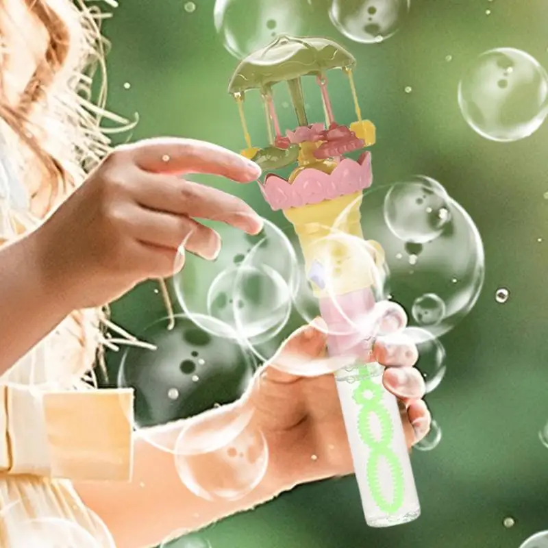 Handheld Bubble Machine Carrousel Ontwerp Zomer Buiten Achtertuin Speelgoed Nieuwigheid Speelgoed & Amusement Lekvrije Nieuwigheid Bubble Wand