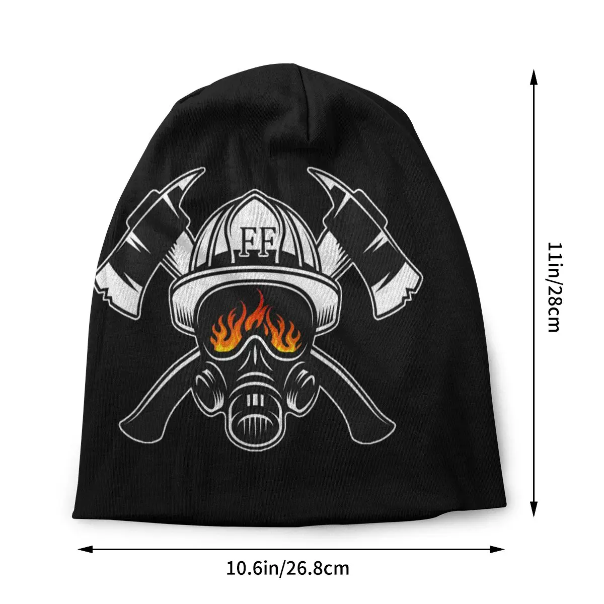 Custom Firefighter Skull Beanies Caps For Unisex Streetwear Winter Warm Knitting Hat Adult Fireman Fire Rescue Bonnet Hats