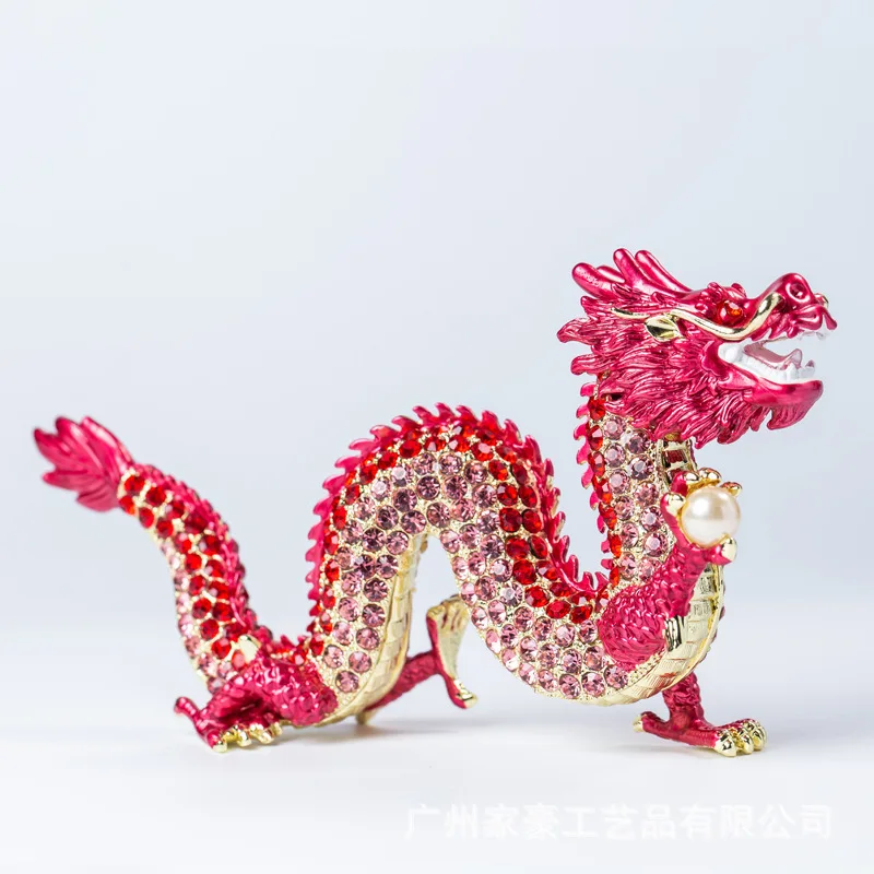 Metal enamel, art Chinese zodiac dragon home decoration