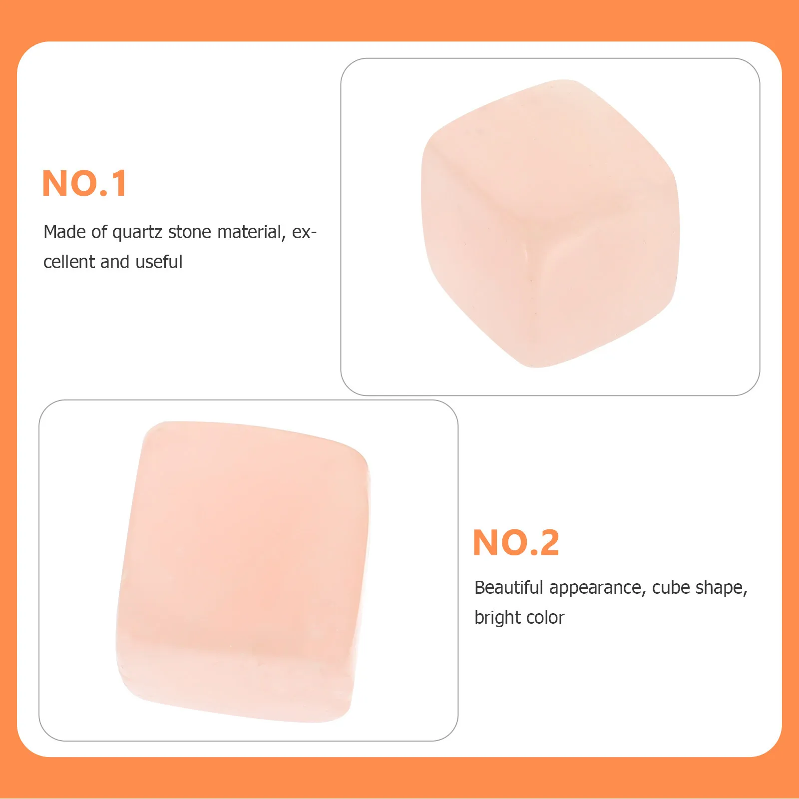 

6Pcs Whiskey Quartz Stones Reusable Ice Cubes Pink Cube Shape for Drinks Whiskey Accessories Reusable Ice Cubes