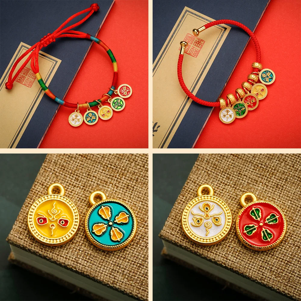إكسسوارات ملابس إله الثروة بخمسة اتجاهات على الطراز التبتي من الذهب غير اللامع: إله الثروة يجذب الثروة ويجلب حظًا سعيداً