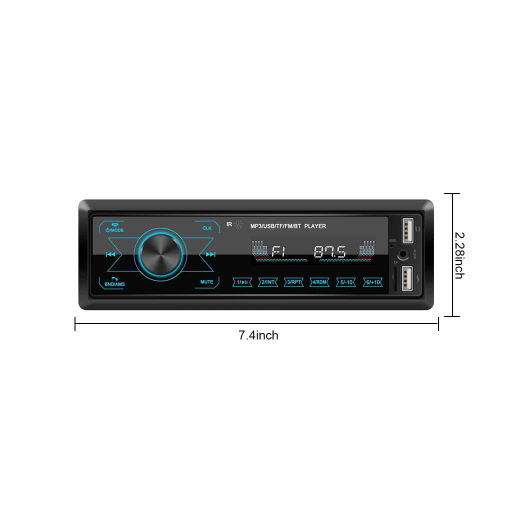 

Car MP3 Player In-dash Wireless Stereo Radio Bluetooth-compatible Receiver with USB Charging Ports