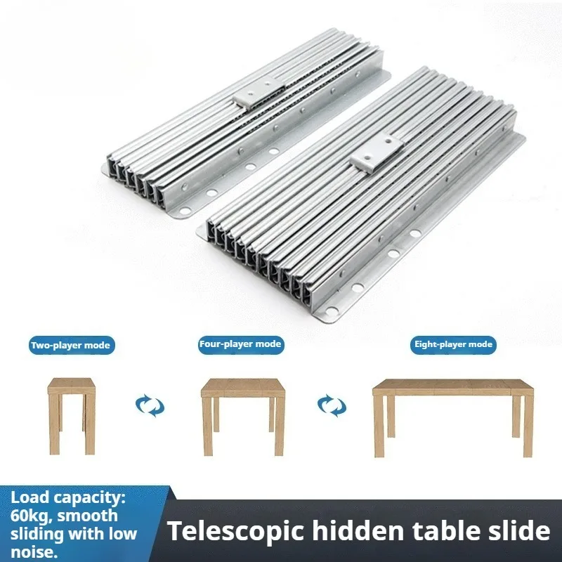 Hidden Retractable Table Slides Multi-Stage Folding Hardware Rail Multifunctional Extendable Dining Table Hardware Tools