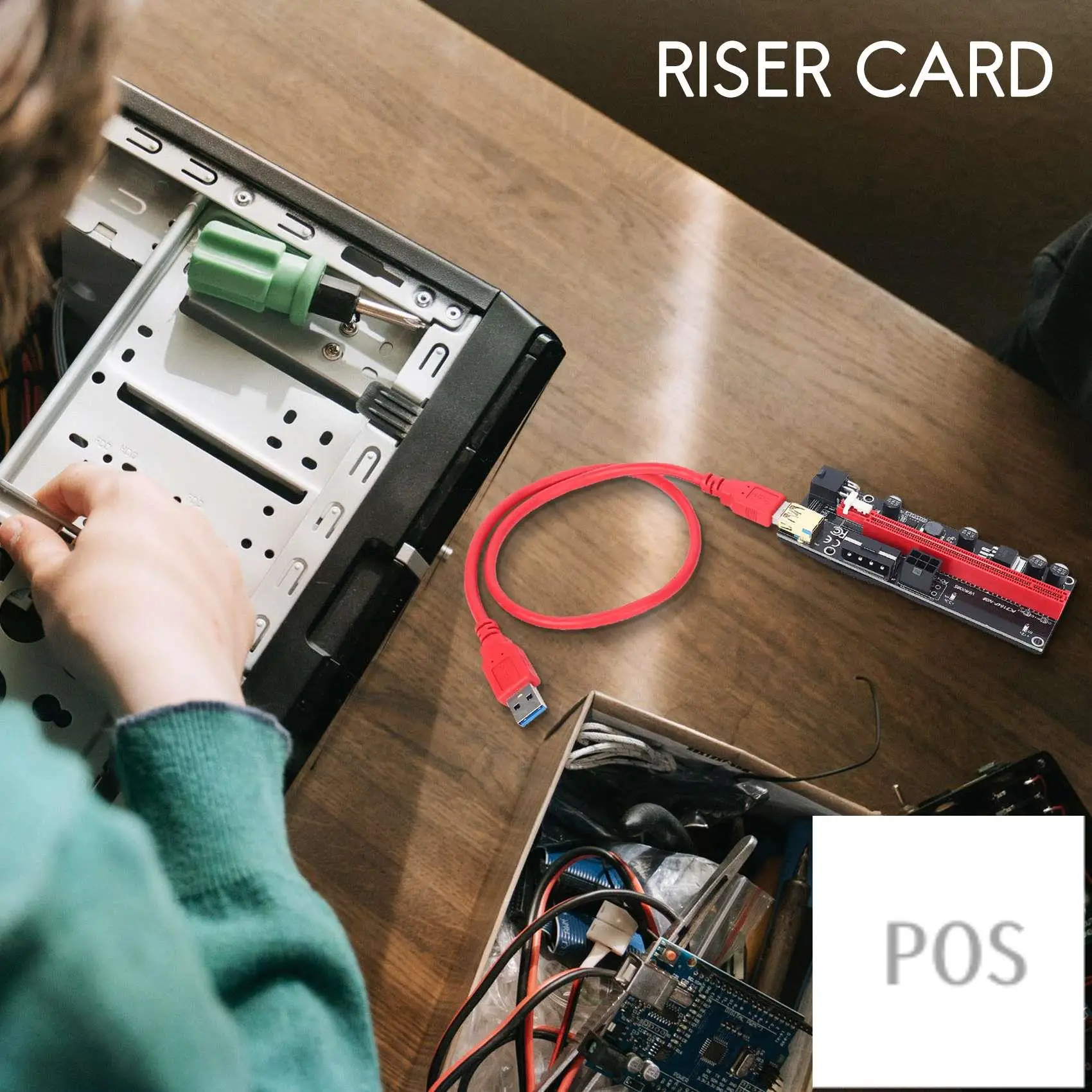 

VER 009S PCIE Riser 1X To 16X Graphics Extension Card For GPU Mining Riser Card Extender , PCI Express Adapter, 6-Pack-POS