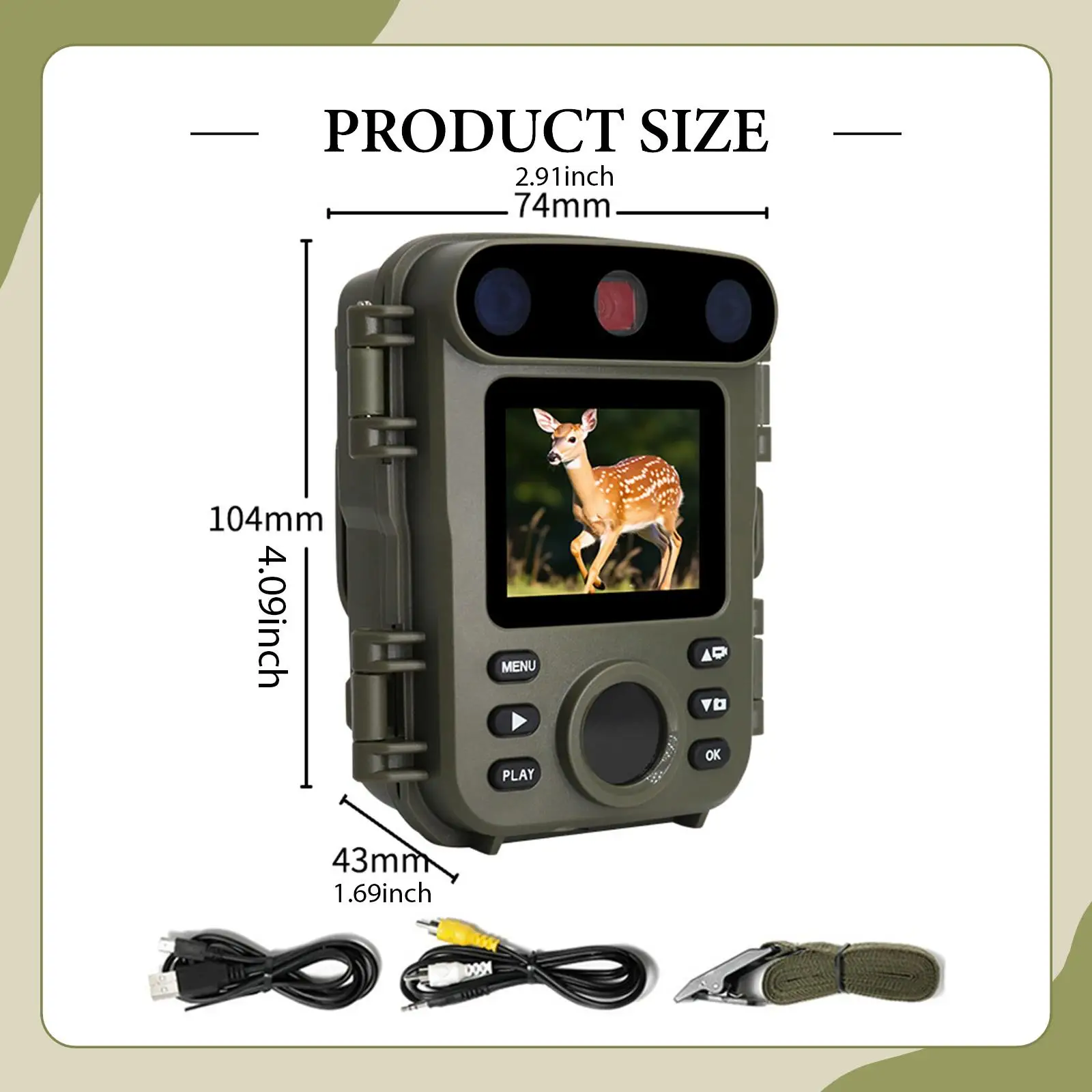 

Trail Camera Waterproof Mini Hunting Cam for Outdoor Animal Observation Farm and Garden Security