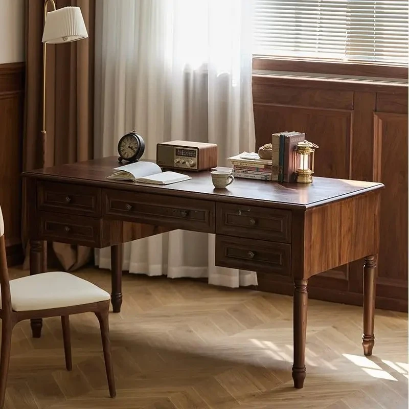 

North American black walnut American solid wood computer desk retro home writing desk desk