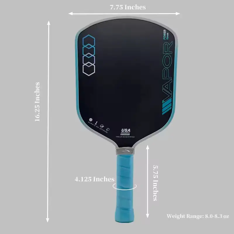 11SIX24 Vapor Power Gen 3 16mm Thermoformed Elite Graphite T700 Carbon Fiber Floating PP Honeycomb EVA Core Pickleball Paddle