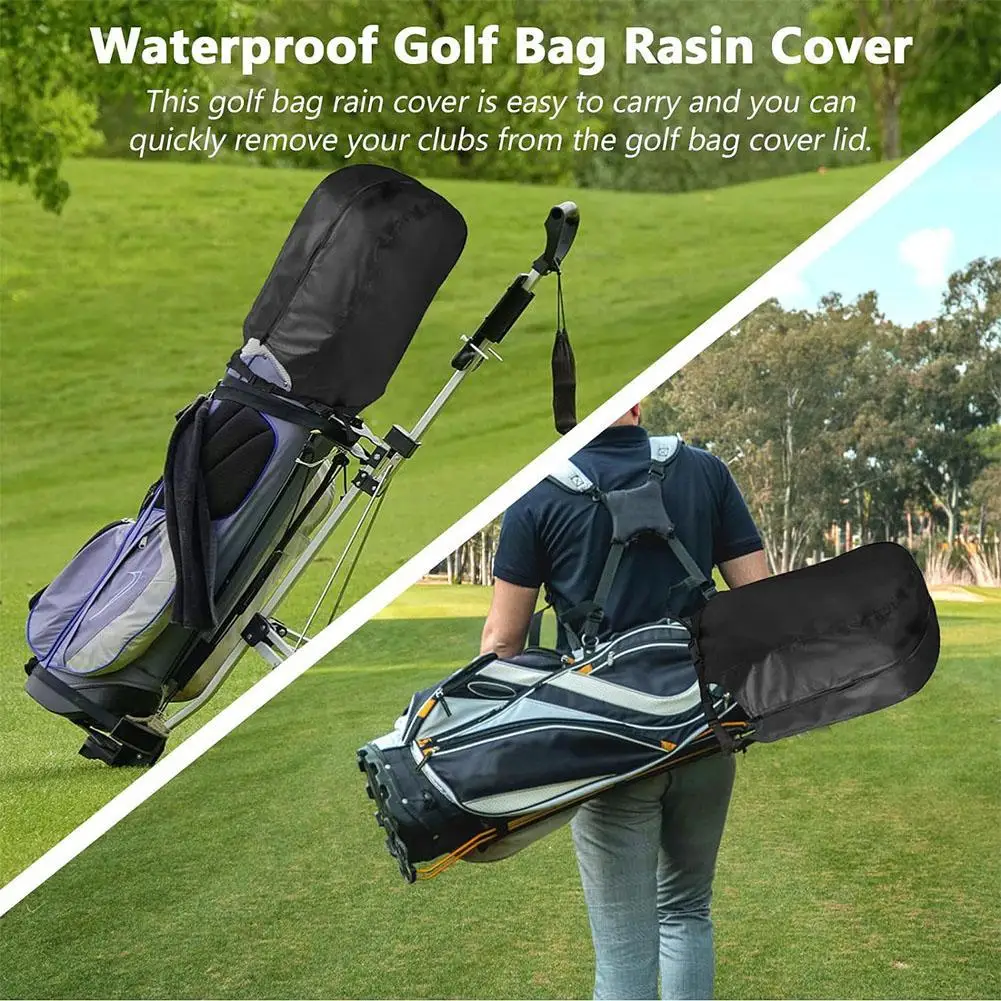 Golf Bag Rain Cover Club Bags Cape Hood Protection Portable Dustproof Golf Accessory For Golf Push Carts Golf Bag Fitments