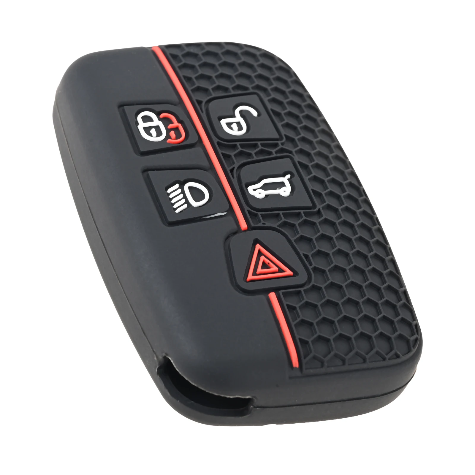 1PC Soft Silicone 5-Buttons Car Key Fob Case Shell Cover for Land Rover Discovery Range Rover Evoque Sport Velar Jaguar XE XF XJ view 4