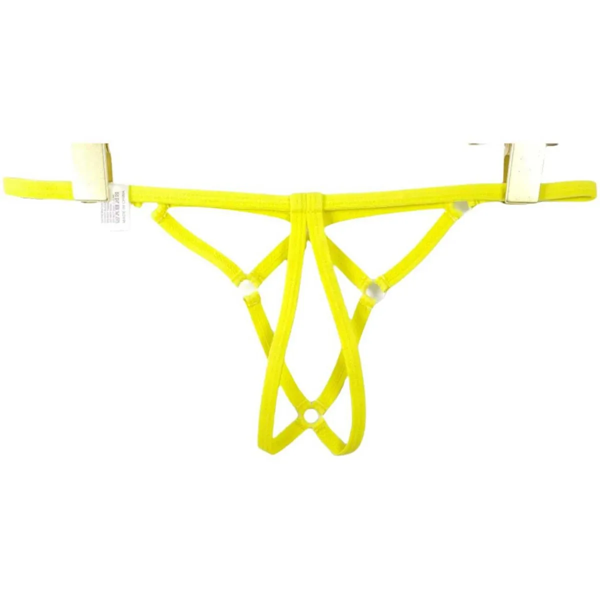 

Men Bandage Harness Thong Clear Plastic O Rings Low Rise Open Butt Quick Release Elastic Strap Sexy Hollow Out G-string Lingerie